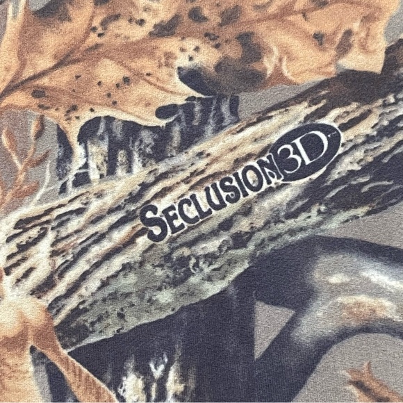 Cabela's 3D Seclusion Camo Mock Neck Long Sleeve Base Layer Shirt Size 2XL - Picture 3 of 8